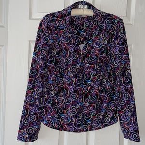Christopher & Banks Stretch Purple Print Jacket size Small